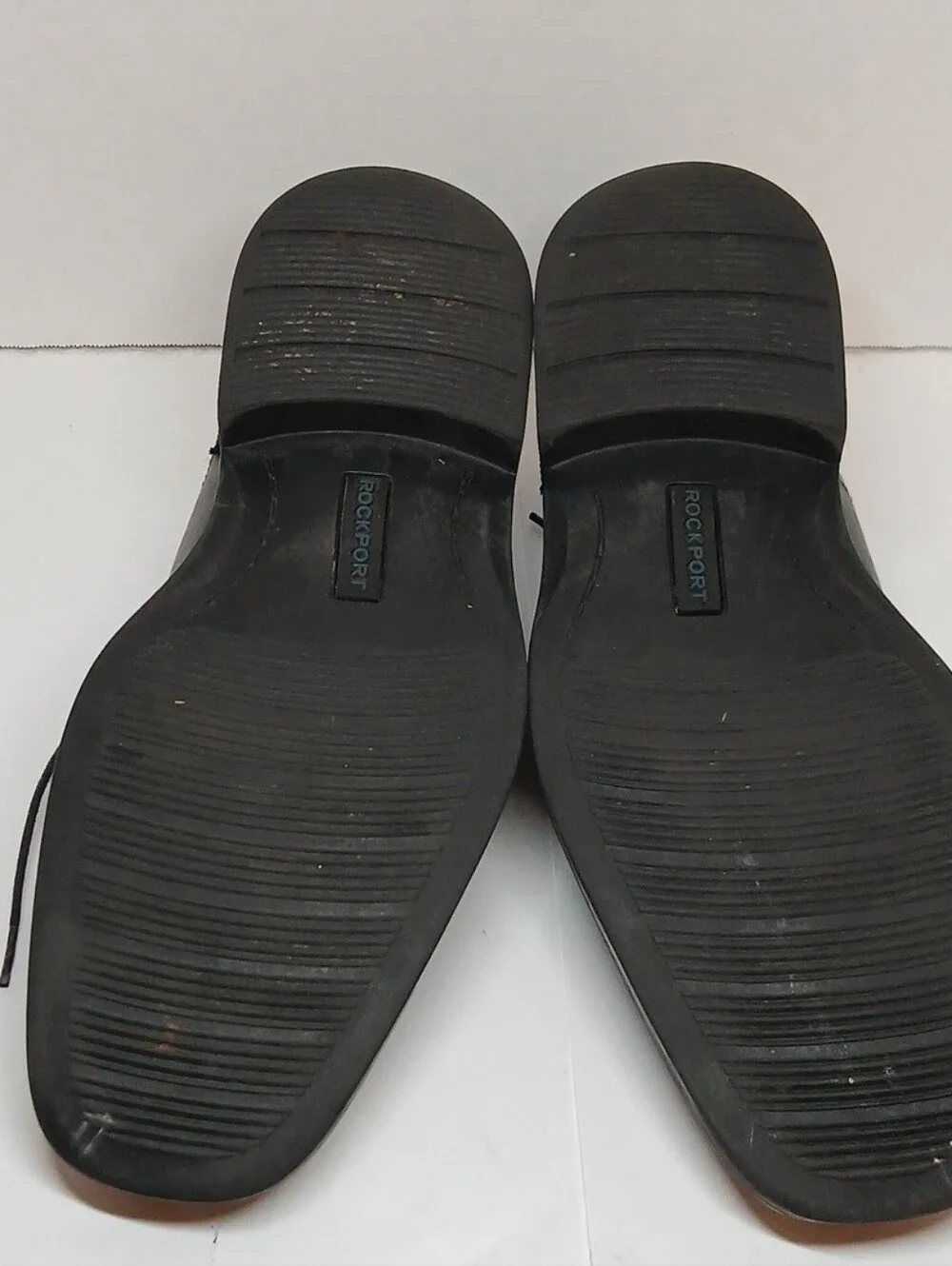 Rockport Black Leather Lace-Up Shoes Square Toe , Size 8.5